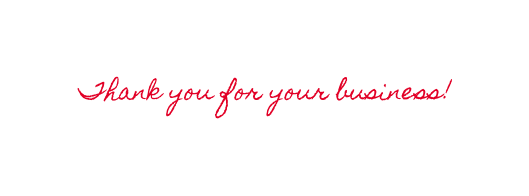Thank you for your business!